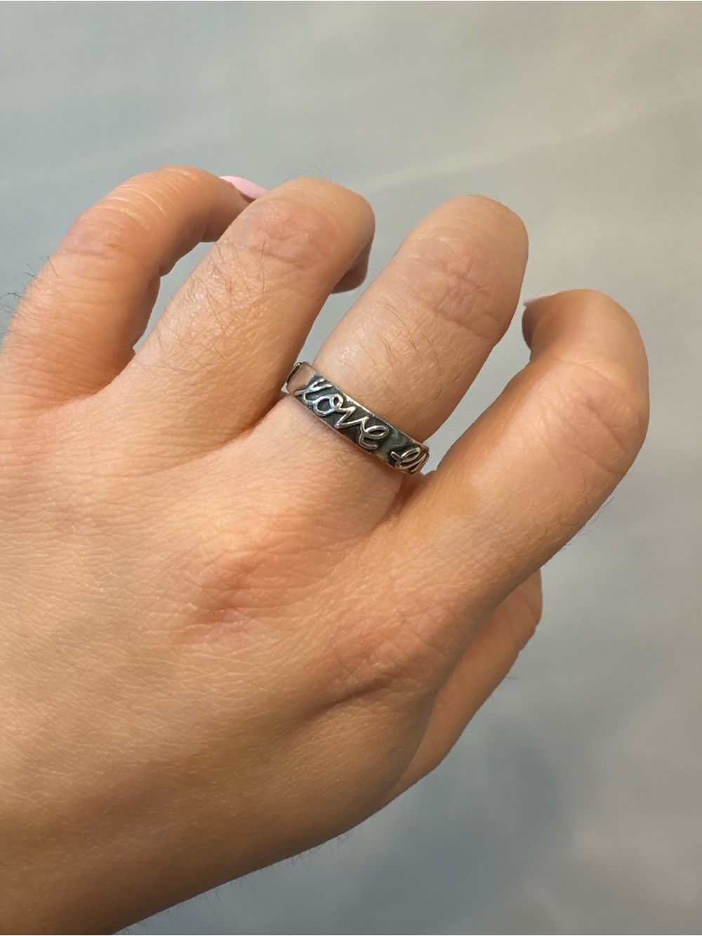 James Avery Silver 'Love' Script Band Ring - Silver
